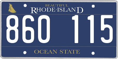RI license plate 860115