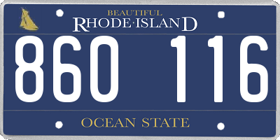 RI license plate 860116