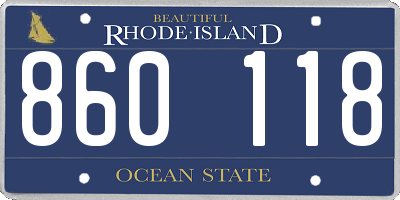 RI license plate 860118