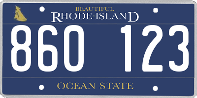 RI license plate 860123