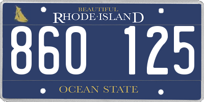RI license plate 860125