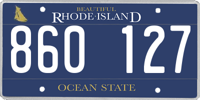 RI license plate 860127