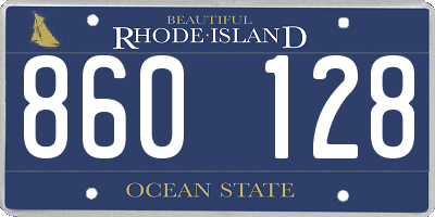 RI license plate 860128