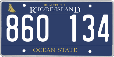 RI license plate 860134