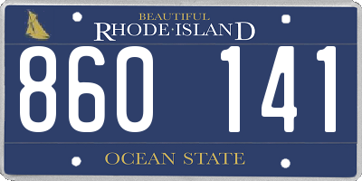 RI license plate 860141