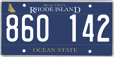 RI license plate 860142