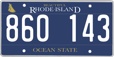 RI license plate 860143