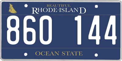 RI license plate 860144