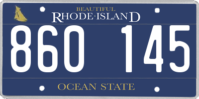RI license plate 860145