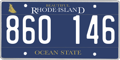 RI license plate 860146