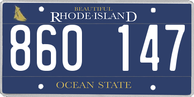 RI license plate 860147