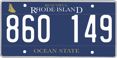 RI license plate 860149