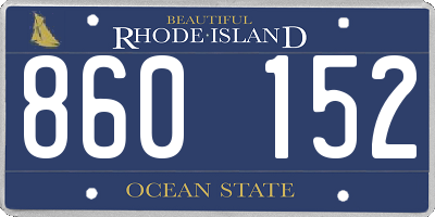 RI license plate 860152