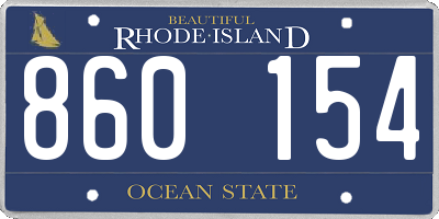 RI license plate 860154