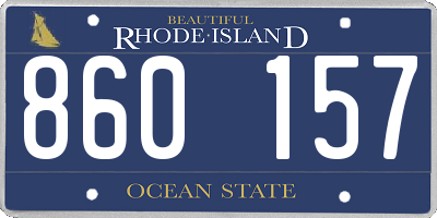 RI license plate 860157