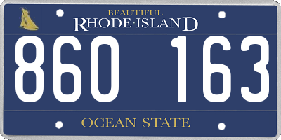 RI license plate 860163