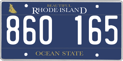 RI license plate 860165