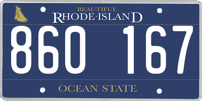 RI license plate 860167
