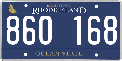 RI license plate 860168