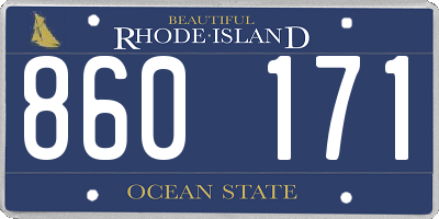 RI license plate 860171