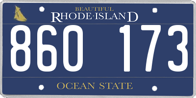 RI license plate 860173