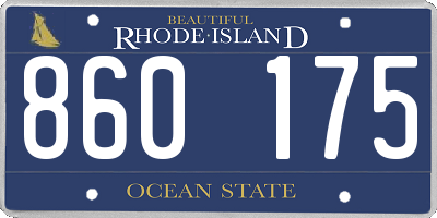 RI license plate 860175