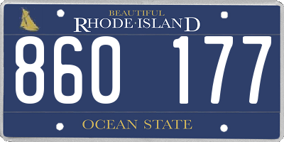 RI license plate 860177