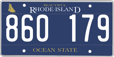RI license plate 860179