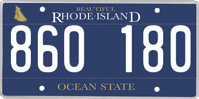 RI license plate 860180