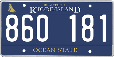 RI license plate 860181