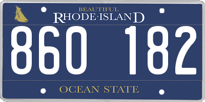 RI license plate 860182