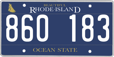 RI license plate 860183