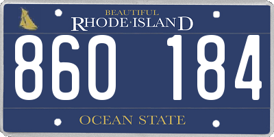 RI license plate 860184