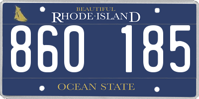 RI license plate 860185