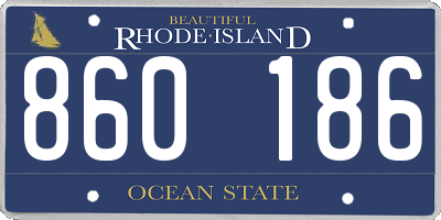 RI license plate 860186