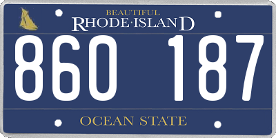 RI license plate 860187