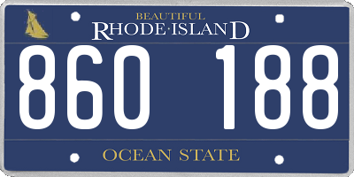 RI license plate 860188