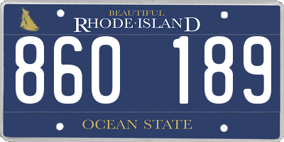 RI license plate 860189