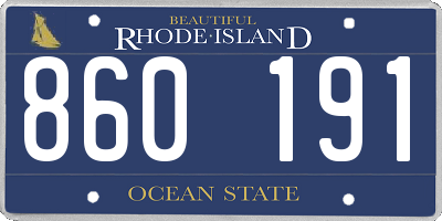 RI license plate 860191
