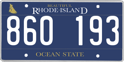 RI license plate 860193