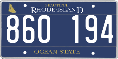 RI license plate 860194