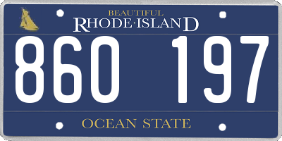 RI license plate 860197
