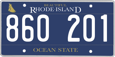 RI license plate 860201