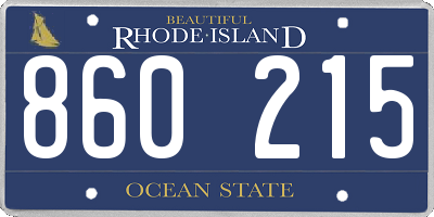 RI license plate 860215