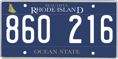 RI license plate 860216