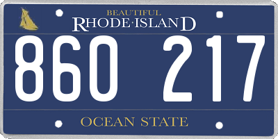 RI license plate 860217