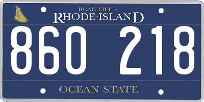 RI license plate 860218