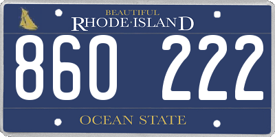 RI license plate 860222