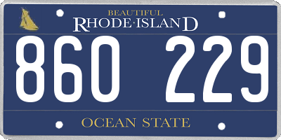 RI license plate 860229