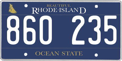 RI license plate 860235